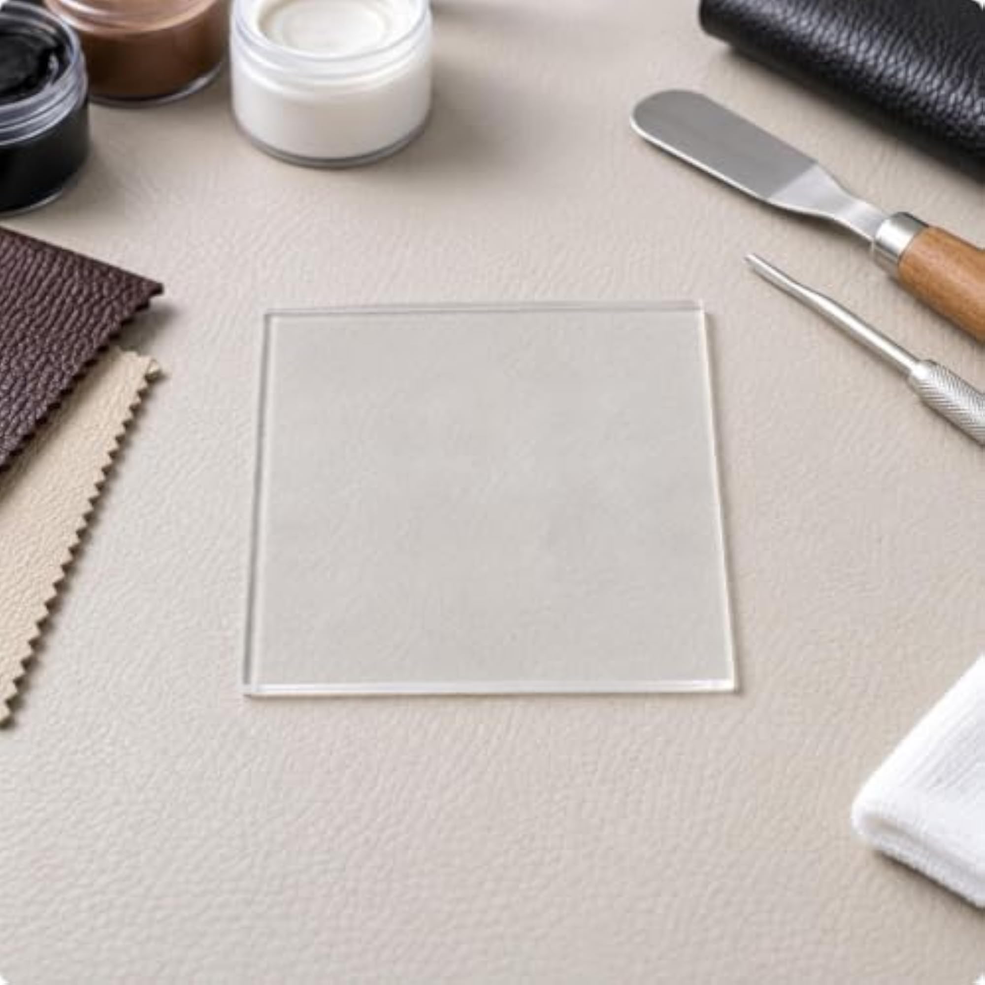 Repair Tool Flat Leather Mending Pressure Plate, Cuttable